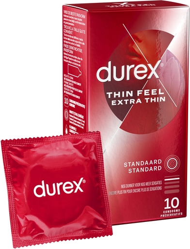 Durex Thin Feel Extra Thin Préservatifs 10 | Contraceptifs