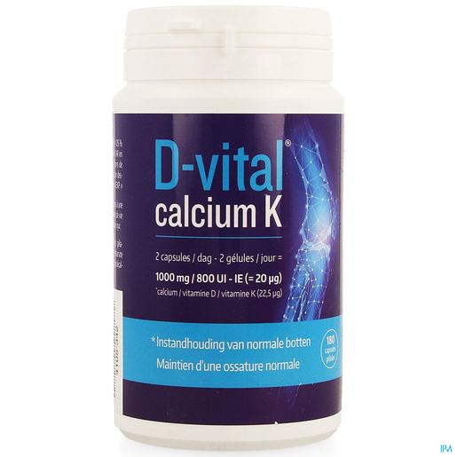D Vital Calcium K 180 Capsules | Confort osseux - Ostéoporose