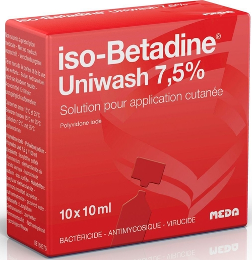 iso-Betadine Uniwash 7,5% Solution pour Application Cutanée Unidose 10 x 10ml | Désinfectants - Anti infectieux