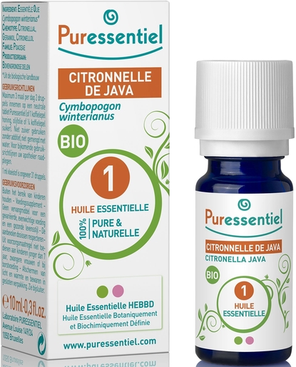 Puressentiel Expert Citronnelle Java Bio Huile Essentielle 10ml | Produits Bio
