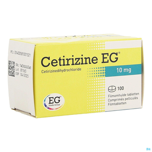 Cetirizine EG 10mg 100 Comprimés | Peau