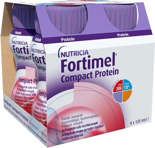 Fortimel Compact Protein Fruits Rouges Sensation Fraîcheur 4x125ml | Nutrition orale