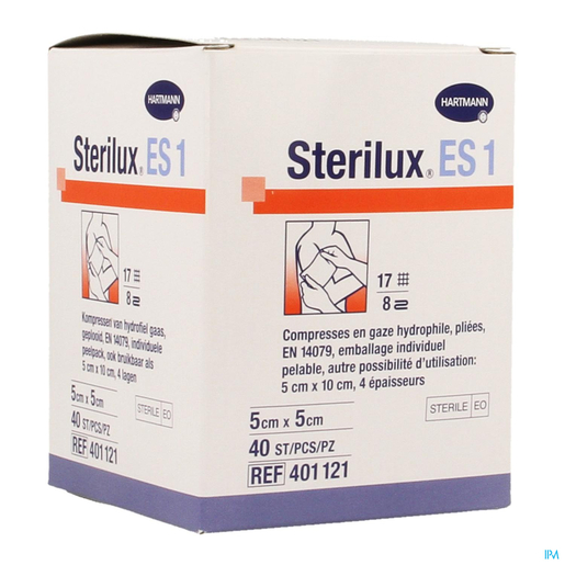 Sterilux No1 40 Compresses Stériles 8pl 5,0x 5,0cm | Pansements - Sparadraps - Bandes