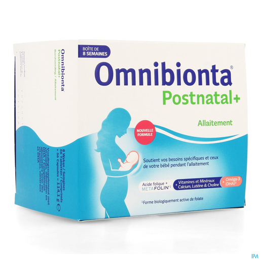Omnibionta Postnatal+ 56 Comprimés + 56 Capsules (8 Semaines) | vitamines grossesse