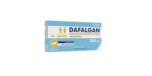 Dafalgan Pédiatrique 300mg 12 Suppositoires | Maux de tête - Douleurs diverses