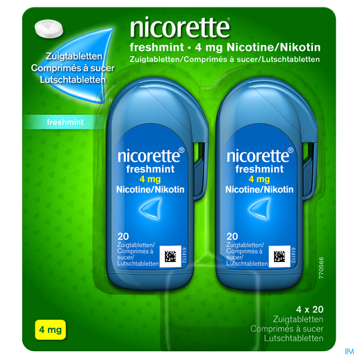 Nicorette Freshmint 4 Mg De Nicotine 80 Comprimés À Sucer | Arrêter de fumer