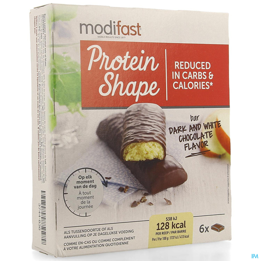 Modifast Protein Shape Bar Chocolat noir et blanc 6x31g | Vos produits minceur au meilleur prix