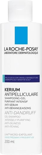 La Roche-Posay Kerium Antipelliculaire Shampooing-Gel Purifiant Intensif 200ml | Antipelliculaire