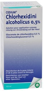 Cedium Chlorhexidini Alcoholicus 0,5% + Azorubine Solution 125ml | Désinfection