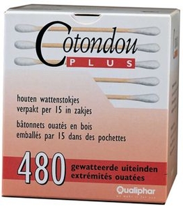 Cotondou Plus Bâtonnets Ouate Bois 240 Bâtonnets (480 Extrémités Ouatées)