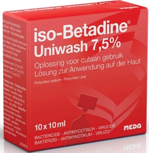 iso-Betadine Uniwash 7,5% Solution pour Application Cutanée Unidose 10 x 10ml