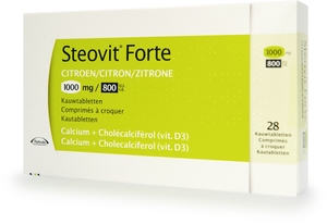 Steovit Forte 1000mg/800 UI 28 Comprimés à Croquer (Citron)