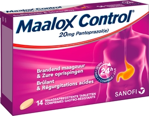 Maalox Control 20mg Pantoprazole 14 Comprimés Gastro Résistants