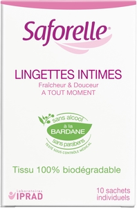 Saforelle Lingettes Intimes 10 Sachets Individuels