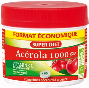 Super Diet Acerola 1000 Bio 60 Comprimés à Croquer