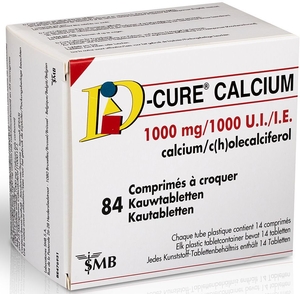 D-Cure Calcium 1000mg/1000ui 84 Comprimés à Croquer