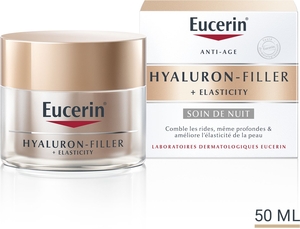 Eucerin Hyaluron-Filler + Elasticity Soin de Nuit Crème Anti-Rides &amp; Anti-Âge Pot 50ml