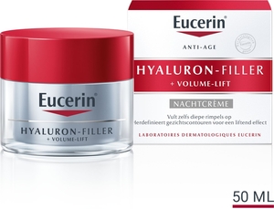 Eucerin Hyaluron-Filler + Volume-Lift Soin de Nuit Crème Anti-Rides &amp; Anti-Âge Pot 50ml