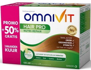 Omnivit Hair Pro Nutri-Repair 180 Comprimés (+50% gratuit)