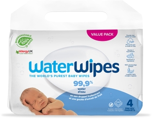 WaterWipes Lingettes Bébé Biodégradable 4 x 60 pièces