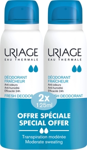 Uriage Déodorant Fraicheur Spray 2x125ml 2ème -50%