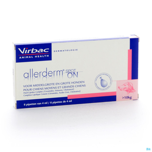 Virbac Allerderm Spot-on pour Moyens et Grands Chiens Pipettte 6x4ml