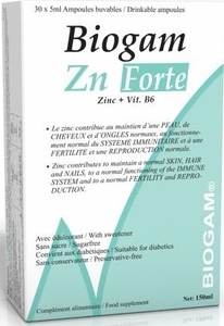 Biogam Zinc (Zn) Forte 30 Ampoules x5ml