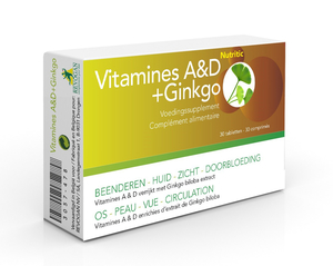 Nutritic Vitamines A &amp; D plus Ginkgo 30 Comprimés