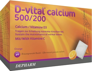 D-Vital Calcium 500/200 Orange 40 Sachets