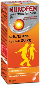 Nurofen Enfant Suspension Buvable 4% Gout Orange 150ml
