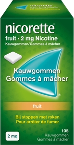 Nicorette Fruit 2mg De Nicotine 105 Gommes à Mâcher