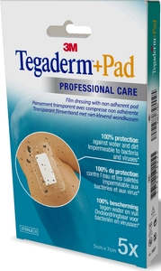 Tegaderm + Pad 3M 5 Pansements Transparents Stériles 5cm x 7cm