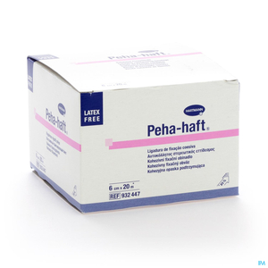 Peha-Haft Color 1 Bande de Fixation Cohésive Bleue Sans Latex 6 cm x 20 m