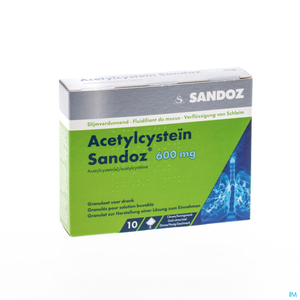 Acetylcystein Sandoz 600mg Poudre Solution Buvable 10 Sachets