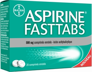 Aspirine Fasttabs 500mg 20 Comprimés