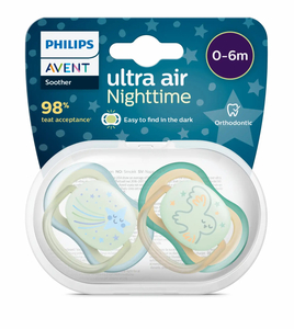 Philips Avent Sucette Ultra Air Nighttime 0-6m 2 Pièces