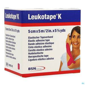 Leukotape K Bande Adhésive élastique Rose 5cmx5m 1