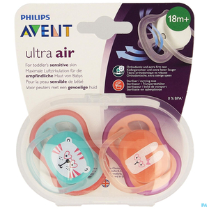 Philips Avent Sucette +18m Air Girl Tigre Lapin