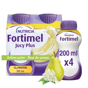 Fortimel Jucy Plus Arôme Poire Fleur de Sureau 4x200ml