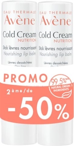 Avène Cold Cream Stick Lèvres Nourrissant Duo 2x4g (2ème produit à - 50%)